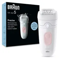 Epilator Braun Silk-épil 5 5-000 Wet Dry, MicroGrip, Smart Light, 28 de pensete, 2 viteze, Alb