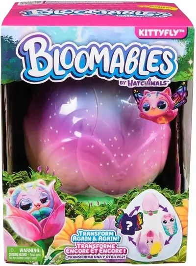 Jucărie de pluș interactivă Hatchimals Bloomables - Kittyfly, roz