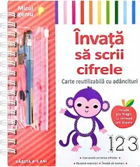 Învață să scrii cifrele. Carte reutilizabilă cu adâncituri - Paperback - ***