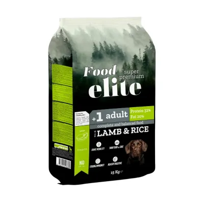 Hrana uscata pentru caini Food Elite Adult cu miel orez 15 kg