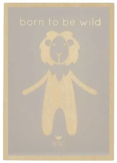 Felicitare din lemn pentru bebelusi Bam Bam - Born to be wild