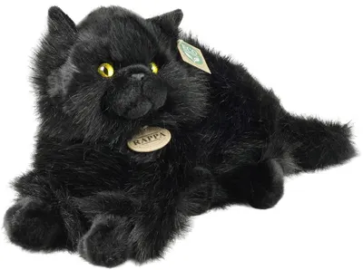 Jucărie de pluș Rappa Eco Friends - Pisica Bombay, mincinoasă, 30 cm