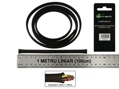 Tresa Cabluri FOUR Connect 4-NS10BL12, 12/25mm, Neagra, Metru Liniar