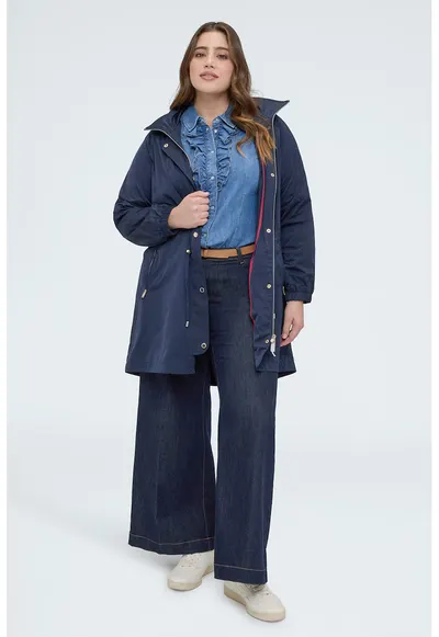 Jacheta parka cu talie ajustabila - Bleumarin