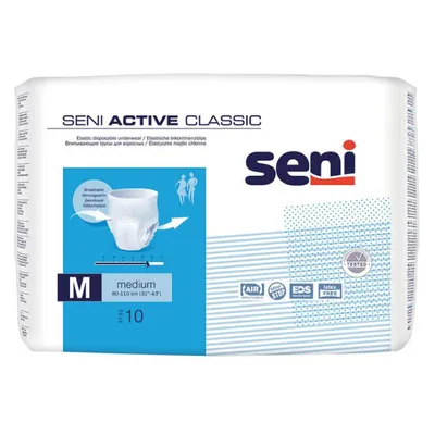 Chilot elastic absorbant Active Classic, Medium, Seni | 10 bucati