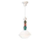 Lustra, Lampa Suspendata Diffusore Vetro H.56 Deco Lariat Finish Blt - Bianco Latte C2710