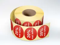Rola etichete autoadezive personalizate 20% mai ieftin , diametru 40 mm, 1000 buc rola