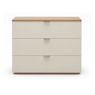 Comodă crem/în culoare naturală cu aspect de lemn de stejar 100x80x40 cm Dennis – Marckeric