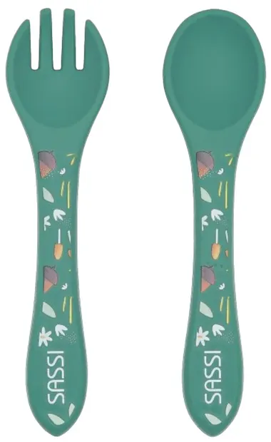 Set de tacâmuri Sassi - Crunchy The Fox, verde