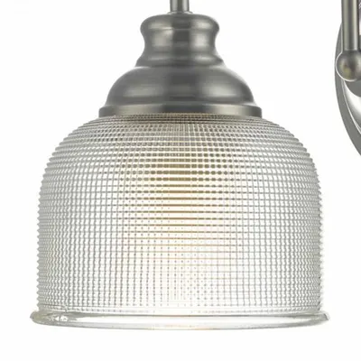 Aplica Tack Wall Light Antique Chrome & Textured Glass