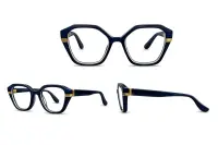Ochelari pentru claritate la citit hexagon Narcis Style - Bleu
