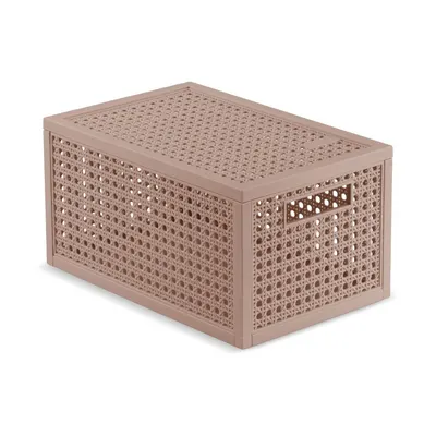 Cutie de depozitare roz prăfuit din plastic reciclat cu capac 19x30x15 cm Kaya – Curver