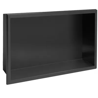 Raft baie incastrat in perete 30x45 cm, negru mat, Rea