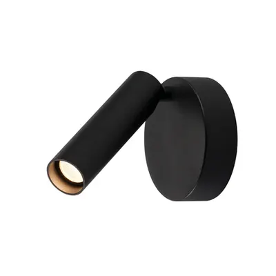 Corp iluminat TAVAN, Karpo 30 de perete Lampa Luminita, perete negru TAVAN sI, cu Un singur capac, LED-uri, 3000K, rotund, negru, 7.5W