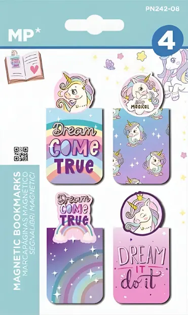 Set semn de carte magnetice MP - Unicorn, 4 buc.