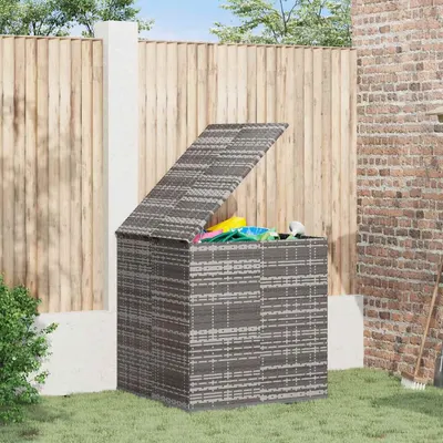 vidaXL Ladă grădină pentru perne, gri, 100x97,5x104 cm, ratan PE