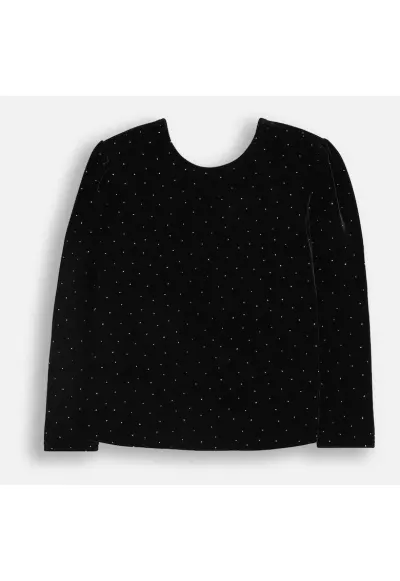 Bluza din catifea cu aplicatii