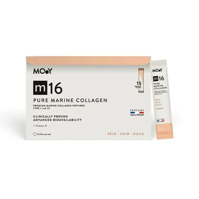 m16 Colagen hidrolizat marin premium monodoza, dovedit clinic, beauty, 10.000mg tip I si III, fara aroma, 15 plicuri, 151,5 g, natural, Molecules of Youth
