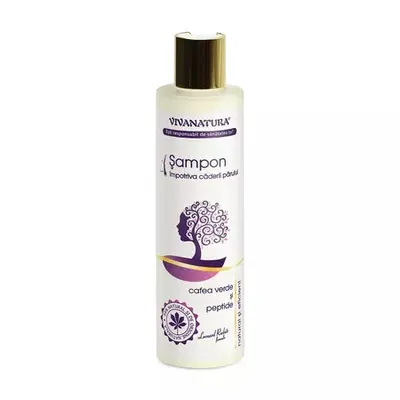Sampon impotriva caderii parului cu cafea verde si peptide, 250ml, VivaNatura