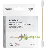 Betisoare Albe din Bumbac si Bambus 100buc