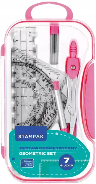 Set de instrumente pentru desen Starpak - 7 piese, roz