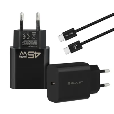 Incarcator Retea Cu Cablu USB-C Blavec BC-7, 45W, 3A, 1 x USB-C, Negru