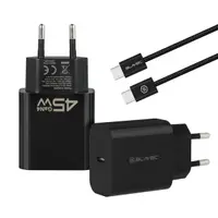 Incarcator Retea Cu Cablu USB-C Blavec BC-7, 45W, 3A, 1 x USB-C, Negru