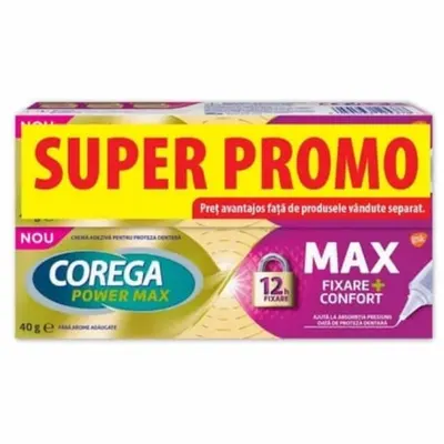 Corega Power Max Fixare+confort 40g 1+1 Pachet Special