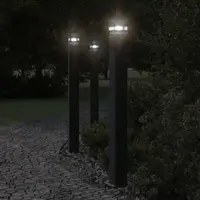 Gossi lampa exterioara de podea cu senzor, negru, 110 cm, aluminiu
