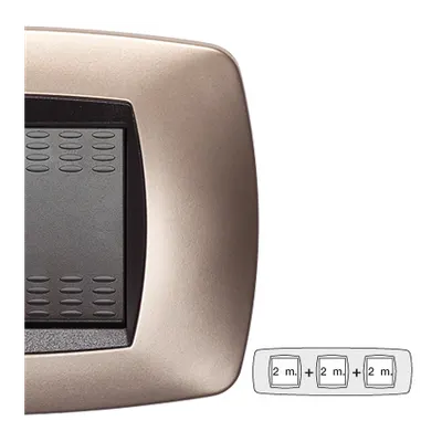 Placa ornament technopolimer, 2+2+2 module, cupru mat