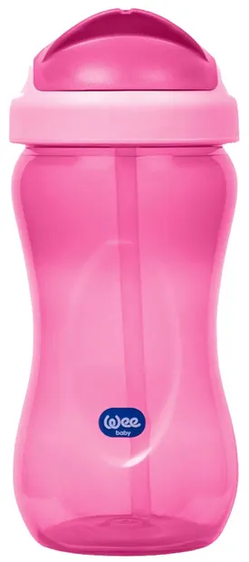 Cană cu pai Wee Baby Colorful - 350 ml, roz