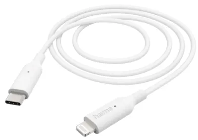 Cablu Hama - 201598, USB-C/Lightning, 1 m, alb