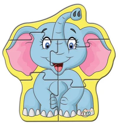 Puzzle educațional vorbitor Jagu - Elefant, 5 piese
