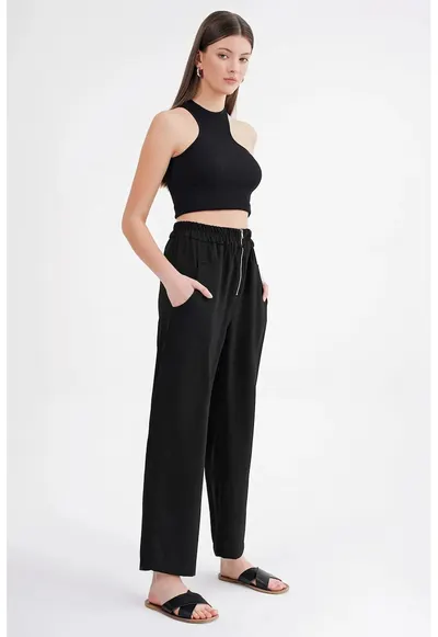 Pantaloni dama jogger tigareta - Negru
