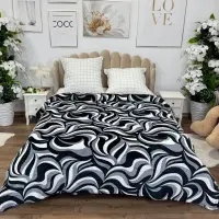 Patura pufoasa cocolino 200x230cm, 240g/mp, Alb, Negru, Gri, Model Clasic