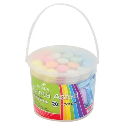 Creta Color, pentru pavaj, 20buc/set, rotunda, Ecada
