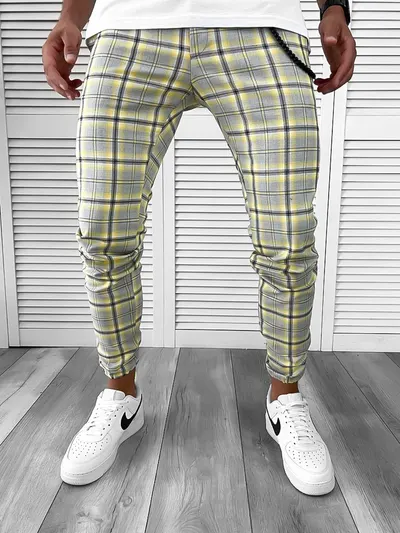 Pantaloni barbati casual in carouri 12121 y14-4