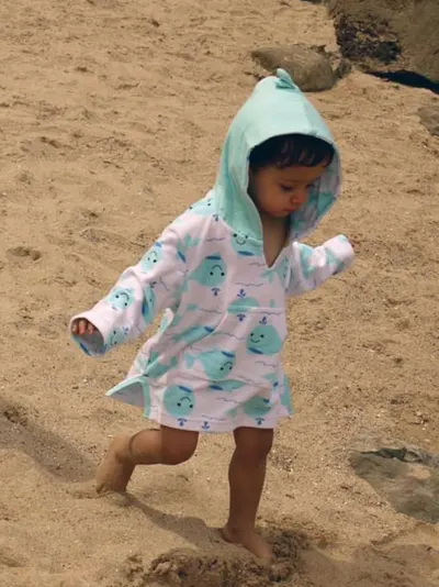 Poncho Baie UPF50 + Zoocchini 0-12 luni Seahorse