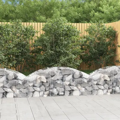 vidaXL Coș gabion arcuit, 150x50x40/60 cm, fier galvanizat