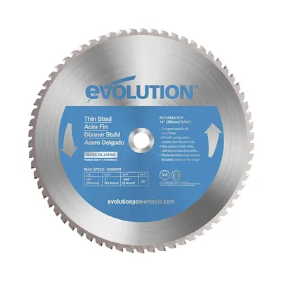 Panza circular pentru taiat otel subtire, pentru fierastraie circulare Evolution 355mm, Ø355 x 25.4 mm, 90 de dinti TCT