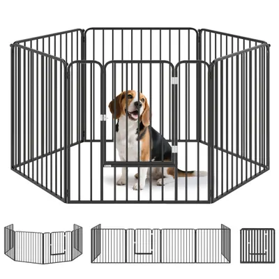 PawHut Tarc de Joaca Rezistent pentru Caini din 6 Panouri pentru Animale de Companie Interior Exterior | Aosom Romania