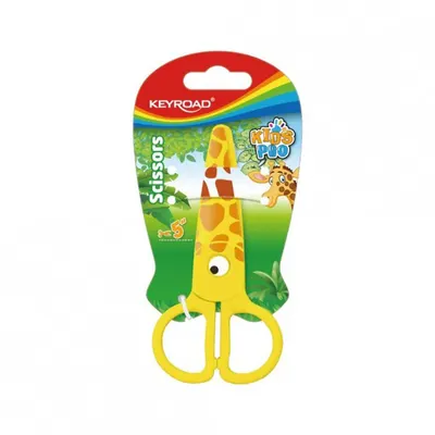 Foarfeca 13cm plastic Kids Pro, Girafa, KEYROAD KR971402