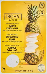 Iroha Nature Tampoane tonice faciale exfoliante, 10 bucăți