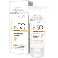 Crema pentru fata SPF 50 tenta aurie H3 Derma+ Sun, Gerovital, Farmec | 50 ml