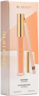 NL Beauty Set Glossy - Creion The New Nude și luciu de buze Sunkissed, 1.5 g + 3.7 ml