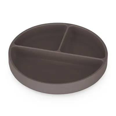 Farfurie compartimentata din silicon PetiteMars Bitter Cocoa Maro TakeMatch, cu ventuza si 3 compartimente, fara BPA, 500 ml, 6 luni+