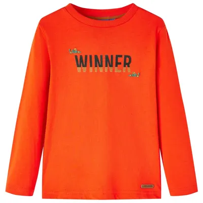 Tricou de copii cu mâneci lungi portocaliu aprins 116