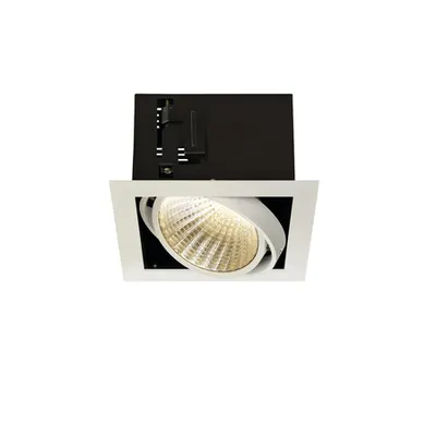 Spot incastrat, KADUX Ceiling lights, white single-headed LED, 3000K ex, square, matt white, 30°, 29W, incl. driver, clip springs