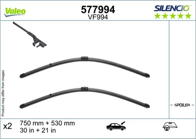 Lama stergator fata (2buc) Silencio 750 530mm potrivit BMW I3 (I01) 08.13