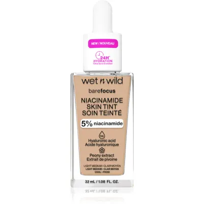 Wet n Wild BareFocus Niacinamide Skin Tint machiaj ușor de hidratare culoare Light Medium (Cool) 32 ml